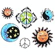 Sun, Moon, Peace 2 Accents Temporary Tattoo Body Art