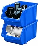 Stack-On BIN-14 Large Parts Storage Organizer Bin, Blue
