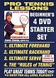 PRO TENNIS LESSONS, BEGINNERS 4 DVD TENNIS STARTER SET! INCLUDES: ULTIMATE FOREHAND, ULTIMATE BACKHAND, ULTIMATE SERVE, RULES OF TENNIS.