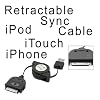2.0 USB Retractable Data Sync Cable For iPhone and iPod (Black)