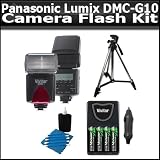 Flash Kit For The Panasonic Lumix DMC-G1, DMC-G10 12.1 MP Digital Camera Includes Vivitar DF-293 TTL LCD Bounce Zoom Swivel DSLR AF Flash + 4AA High Capacity Rechargeable NIMH Batteries And A/c D/c Rapid Charger + 50 Inch Pro Tripod + 3pc Lens Cleaning Ki