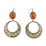 Bead Filigree Earrings - Amber