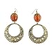 Bead Filigree Earrings - Amber
