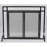 MISSION 2-Door Panel Fireplace Hearth Spark Screen [39