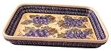 Bunzlauer Polish Pottery 372-DU8 Rectangular Baker, Blue with Yellow, White and Green