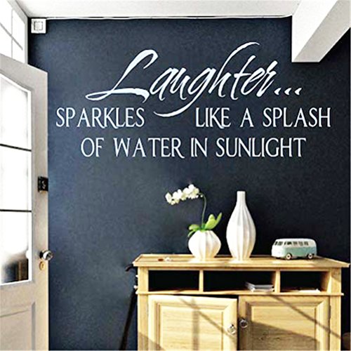Bling2Bling 【Laughter…SPARKLES LIKE A SPLASH OF WATER IN SUNLIGHT】Inspiring Qoute Wall Sticker Wall Decal Art Vinyl Mural for Home Decor (A-30.5cm x 61cm)