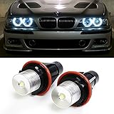 iJDMTOY (2) 7000K White High Power LED Angel Eyes Ring Marker Bulbs for BMW 5 6 7 Series X3 X5 (Fit E39 E53 E60 E63 E64 E65 E66 E83)