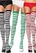 Christmas Stripe Thigh High Nylon Stocking