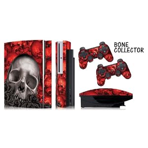 Protective skins for FAT Playstation 3 System Console, PS3 Controller skin included – BONECOLLECTOR RED