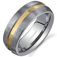 Rounded Edge 8 mm Comfort Fit Mens Rose Gold Tone Tungsten Wedding Band Ring Size 9 Free Shipping