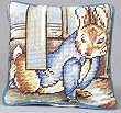 Peter Rabbit - Under The Garden Gate Needlepoint Pillow - 7 inch
