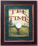 Framed TEE TIME Golf Clubs Course Ball Print Picture
