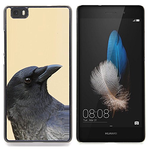 All Phone Most Case / Special Offer Smart Phone Hard Case Cool Image PC Skin Cover Protective Case for Huawei Ascend P8 Lite (Not for Normal P8) // raven black yellow deep minimalist bird