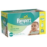 Pampers Natural Clean Wipes 12x Box with Tub 864 Count