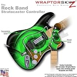 Alecias Swirl 01 Green WraptorSkinz Skin fits Rock Band Stratocaster Guitar for Nintendo Wii, XBOX 3