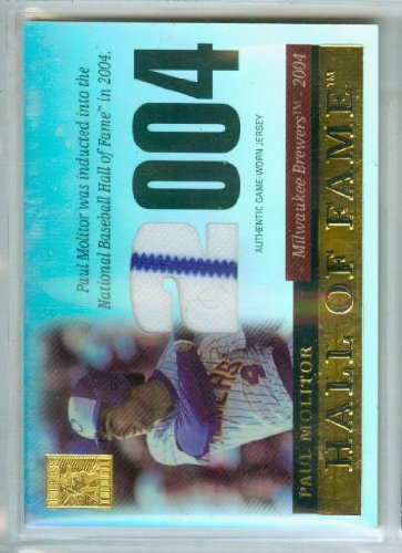 Paul Molitor 2004 Topps Tribute Baseball Game Used Jersey Card w/Stripe #TR-PM / Milwaukee Brewers / Hall of Fame