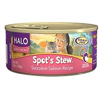 Halo Spot's Stew Holistic Wet Cat Food, Salmon, 5.5 OZ of Canned Cat Food and Kitten Food, 12 Cans
