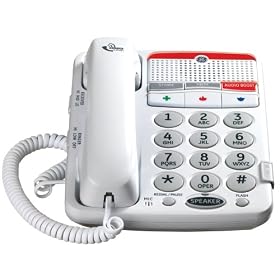 GE 29568GE1 Dect 6.0 Corded Big Button Phone for Mild Hearing Loss (White)