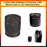 Vivitar 500-1000mm Series 1 Mirror Lens w/ 2x Teleconverter For Canon Eos 3 ....