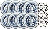 CLEAR MULTI USE Inline Skate Wheels 80mm ABEC 9 BEARING