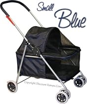 Small Blue Folding Dog Stroller