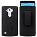 NageBee LG G4 Case with Free [Tempered Glass Screen Protector], Black Swivel Slim Belt Clip Holster Armor Protective Case, Defender Cover Holster Shell Combo Case for LG G4 - Black