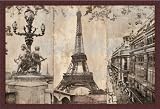 Paris I by Pela + Silverman Eiffel Tower Vintage Art Print Framed