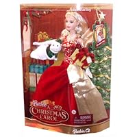 Barbie in A Christmas Carol 2008 DVD Series 12 Inch Doll - Barbie as Eden Starling in Elegant Red Gown with Golden Accent and Her Pet Cat