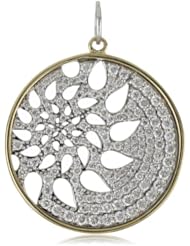 Phillips Frankel "Energy" Offset Diamond White and Yellow Gold Logo Pendant Necklace