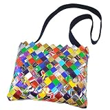 Global Crafts MRPSBAGL-535008 Foil Wrapper Shoulder Bag with Longer Dark Fabric Strap