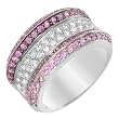 Ring With 1.49ctw Precious Stones - Genuine Clean Diamonds and Sapphires Made of 14K White Gold. Total item weight 9.6g (Size 6.5)