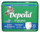 Depend Adult Pull On Briefs, Extra Absorbency, Large (38-50" waist), case of 72 (436-2836)