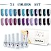 Vishine Gel Nail Polish 24pcs Soak Off Gel Nail Polish Kit Nail Art Manicure Pedicure New Starter Blue Pink Purple Color Gift Set