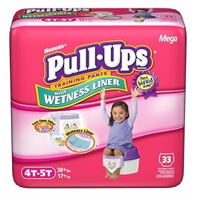 Huggies Pull-Ups Training Pants with Cool Alert Wetness Liner, Girls, 4T-5T, 33-Count