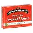 Crown Prince Smoked Oysters in Cottonseed Oil, 3.75-Ounce Cans (Pack of 6)