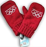 2010 Collectible Olympic Red Mittens Vancouver Canada, Adult Size S/M, Brand New with Original Tags and Hologram