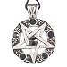 Black Crystal Inverted Pentagram Pewter Pendant Necklace