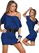 Sexy Blue Cap Sleeve Mini Dress