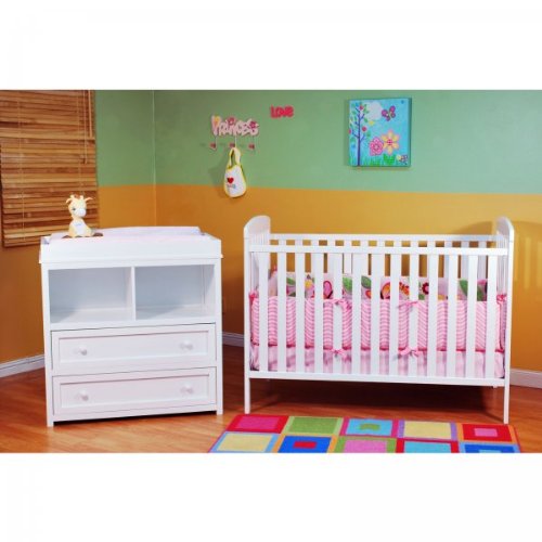 Athena Leila 2 Piece Nursery Set, White