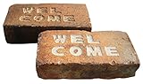 文字入りレンガ 刻印 レンガ 【WEL COME （アルファベット）６個入り】 アンティークレンガ （ 耐火レンガ ） 。 古レンガ 煉瓦 。