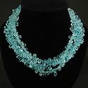 Handmade Blue Topaz Glass Teardrop Necklace