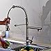 rozin Deck Mount Spring Contemporary Nickel Brushed Finish Single Handle Swivel LED Pull Out Kitchen Sink Faucet Two Spout Pull Down Kitchen Faucet with Sprayer Unique Design Led Water Flow Powered Ceramic Valve Bar Faucets