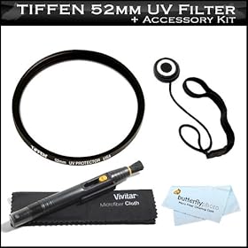 Tiffen 52mm UV Protection Filter Kit For Nikon 55-200mm f/4-5.6G ED IF AF-S DX VR [Vibration Reduction] Nikkor Zoom Lens + Lens Pen Lens Cleaning System + Lens Cap Keeper + MicroFiber Cleaning Cloth