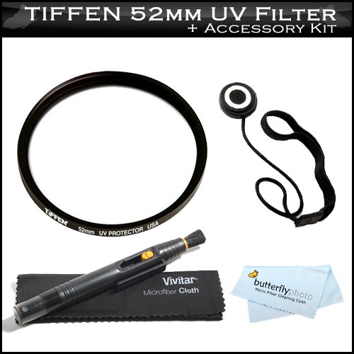 Tiffen 52mm UV Protection Filter Kit For Nikon 55-200mm f/4-5.6G ED IF AF-S DX VR [Vibration Reduction] Nikkor Zoom Lens + Lens Pen Lens Cleaning System + Lens Cap Keeper + MicroFiber Cleaning Cloth
