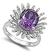 925 Sterling Silver Ring with Amethyst & Clear title=