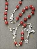 Pack of 4 Carved Rose Petal Beads Our Father Rosaries 21.5