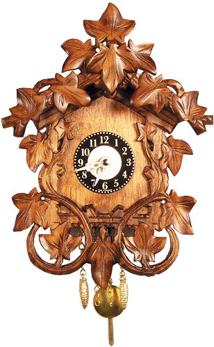 German Black Forest Clock - Leaves