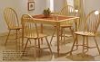 Solid Wood Natural Terracotta Tile Top Table & 4 Chairs
