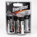 Energizer D-Cell 4-Pack $12.03