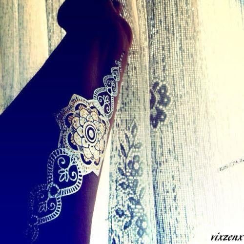 Bling Henna Tattoo Temporary Metallic Tattoos Gold Silver Flash Fake Tattoo New